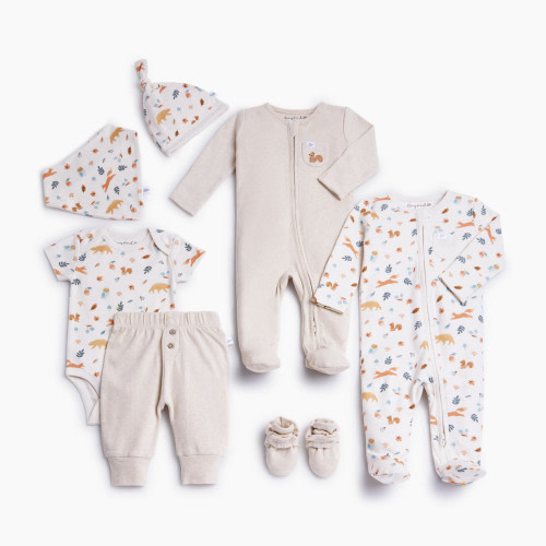 Tiny Kind Head to Toe Organic 7 Piece Set - Woodland, 3-6 M