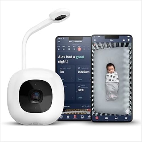Nanit Pro Smart Baby Monitor & Floor Stand – 1080p Wi-Fi Video & Sound Camera, Sleep Coach and Breathing Motion Tracker, 2-Way Audio, Compatible with iOS and Android Phones, Includes Breathing Band