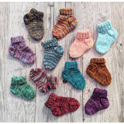 Hand Knit Merino Baby Socks: Seamless Toe, Sustainable Wool