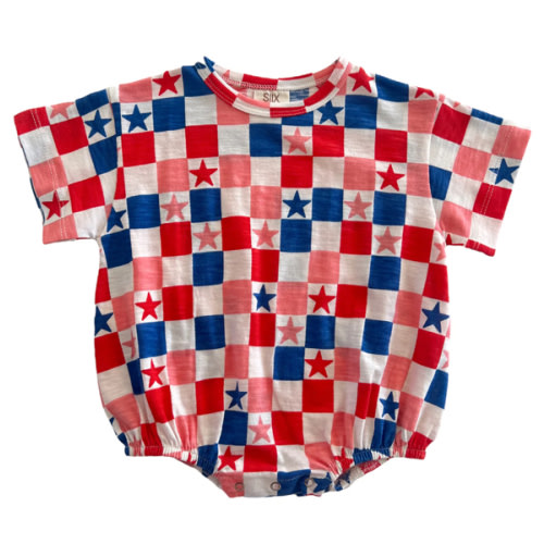 Red, White, Blue & Pink Checkerboard / Organic T-Shirt Bubble – SpearmintLOVE