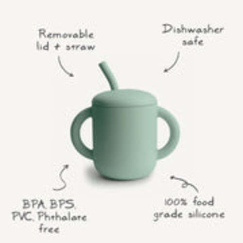 Mushie Baby Silicone Training Cup + Straw