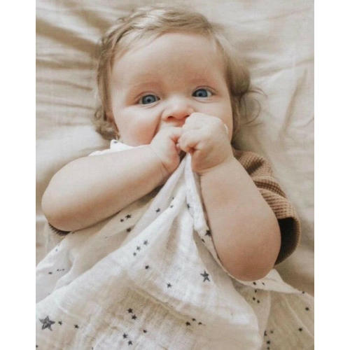 Muslin Swaddle Blanket Organic Cotton - Falling Stars