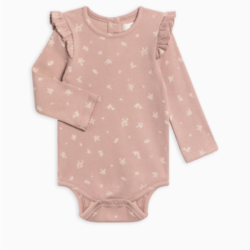 Leza Ribbed Ruffle Long Sleeve Bodysuit