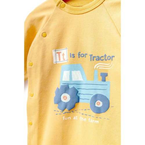 Tractor Graphic Babygrow & Hat, Yellow - Moi Noi | Maisonette