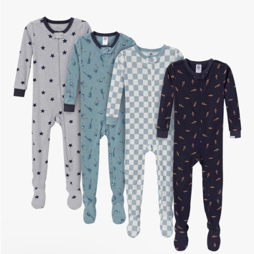 Gerber baby-boys Baby-boys 4-pack Footed Pajamas