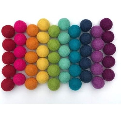 Wool Felt Pom Poms - (50)