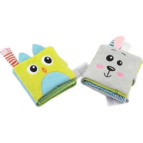 YooLove Soft Baby Books, Crinkle Cloth Books for Babies, Touch and Feel Books, Baby Gifts Infant Book Toys 0-6-12-18 Months for Boys Girls,Bunny & Farm Books(2-pcs)