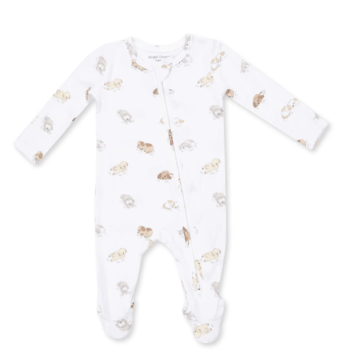 Angel Dear - 2 Way Zippered Footie, 3-6M or 6-9M