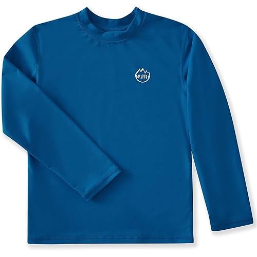 Willit Boys Rash Guard Swim Shirt Baby/Toddler Long Sleeve UPF 50+ Sun Protection SPF Quick Dry Shirt (6-12)