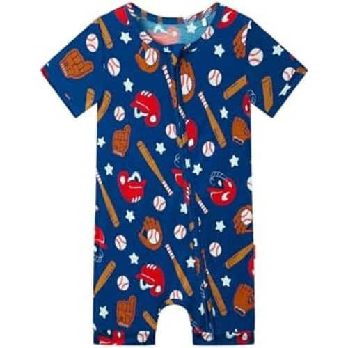 Baby Boys Bamboo Viscose Short Sleeve Romper Soft Comfy Infant Summer Jumpsuit