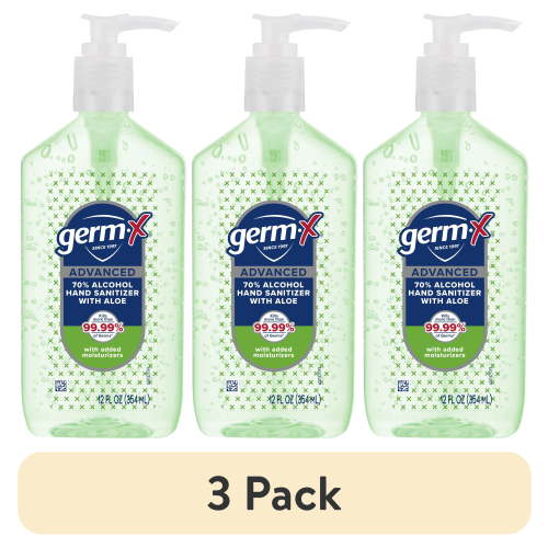 (3 pack) Germ-X Advanced Hand Sanitizer, with Aloe, 12 oz