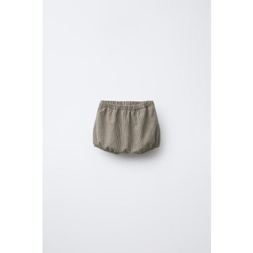PLAID BLOOMERS - Gray / Tan | ZARA United States