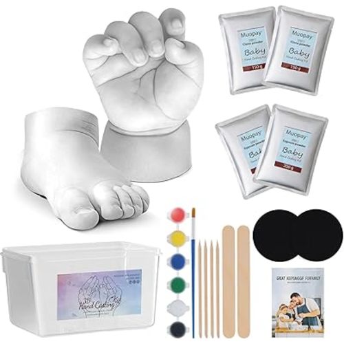 Baby Casting Kit, Baby Handprint & Footprint Casting Kit, Gifts for New Moms, 3D Moulding Gift Set for Girls and Boys, Personalized Keepsake Stuff