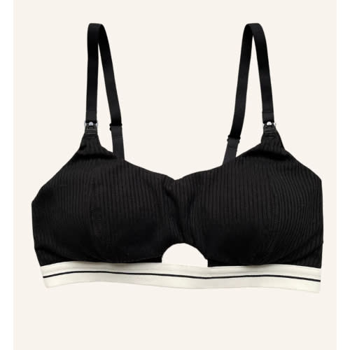 Rib Organic Cotton Nursing Bralette - Black – MORROW+MINT