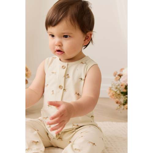 Organic Cotton Rupert Onepiece - Play Ball Cassava