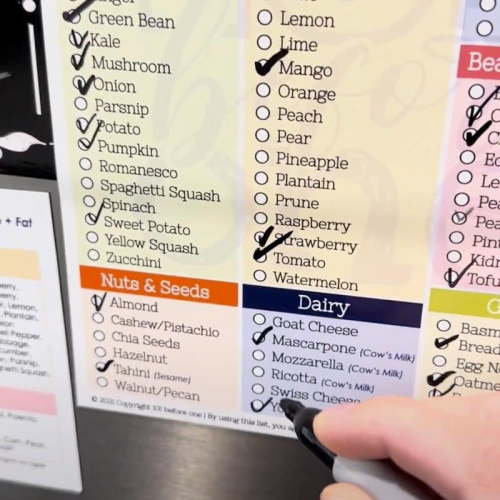Foods Checklist Fridge Magnet - DRY ERASE - Baby Led Weaning List
