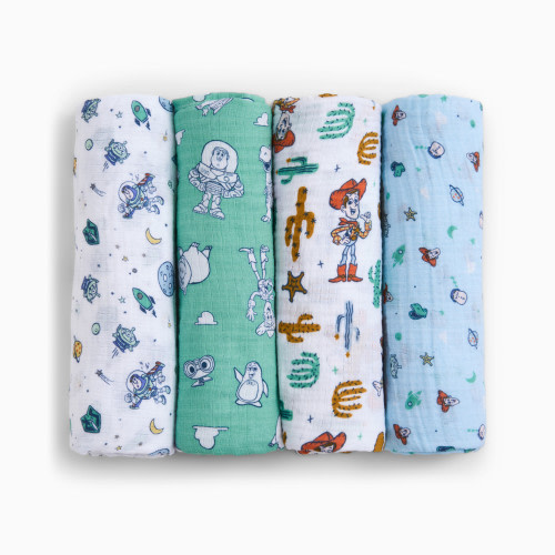 Aden + Anais Disney Essentials Cotton Muslin Swaddles (4 Pack) - Toy Story, 4
