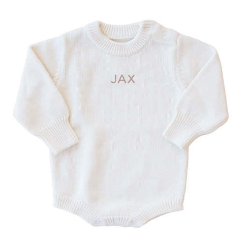 Personalized Printed Knit Sweater Bubble | Ivory