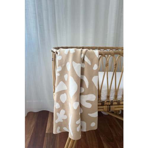 Billie Cotton Knitted Blanket OAT