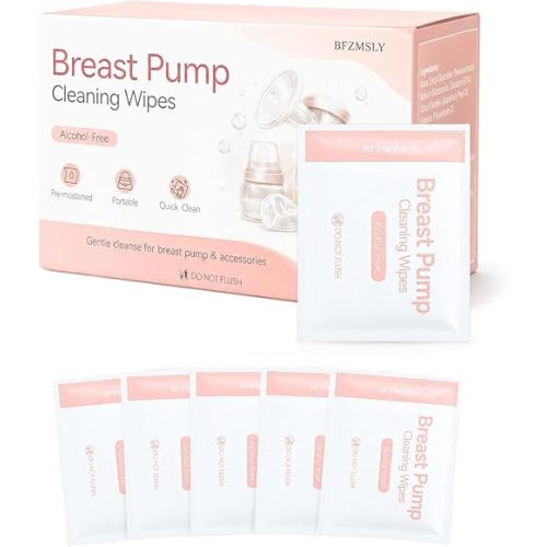 Breast Pump Cleaning Wipes, Travel Quick Clean Pump Part Wipes 30 Count