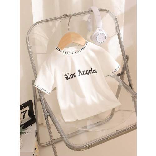 SHEIN Baby Boys' Casual Sports Comfortable Daily Wear Letter Printed Top