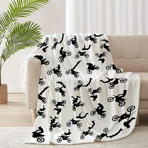 SUPERICH Motorcycles Dirt Bike Blanket - Super Soft Fleece Throw Blanket, Cozy Flannel, Air Conditioning, 50x40 inches, Kids