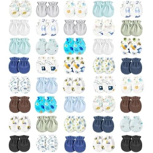 Geyoga 40 Pairs Baby Mittens Newborn Baby Gloves 0-6 Months No Scratch