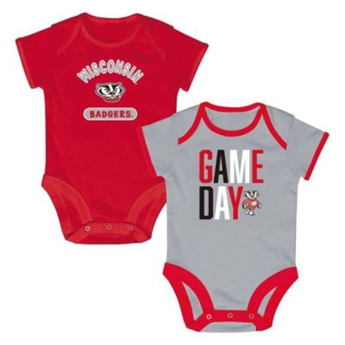 NCAA Wisconsin Badgers Newborn 2pk Bodysuit - 0-3M