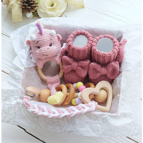 Dragon baby Girl toy congratulations Pregnancy gift box Dragon baby girl shower gift set New mom gift basket Newborn baby Girl gift