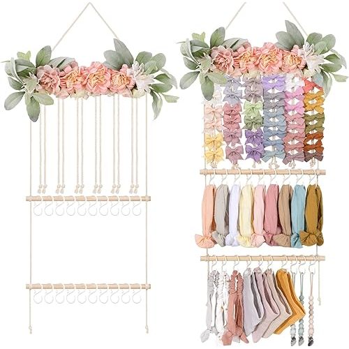 POVETIRE Headband Holder Hair Bows Organizer for Girls, Hair Accessories Display Storage Wall Hanging Decor for Baby Nursery Toddler Girls Room