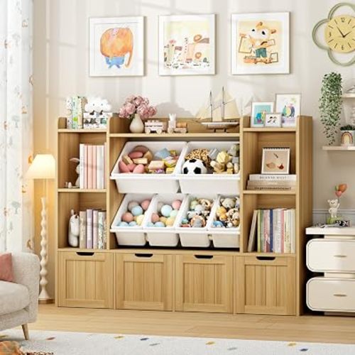 FINETONES Toy Storage Organizer with Movable Drawer Toy Organizer for Kids