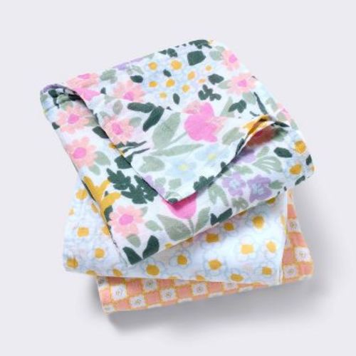 Muslin Swaddle Baby Blanket - Painterly Floral - 3pk - Cloud Island™