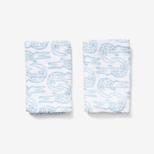 Burp Cloth Set - Alligator in Bay Blue | Lewis