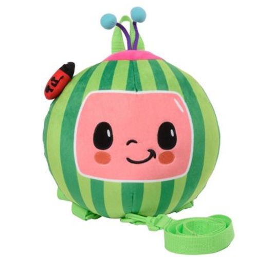 Cocomelon Plush Watermelon Toddler Backpack with Detachable Safety Leash, Anti-Lost Safety Harness 10â€ Bag for Kids