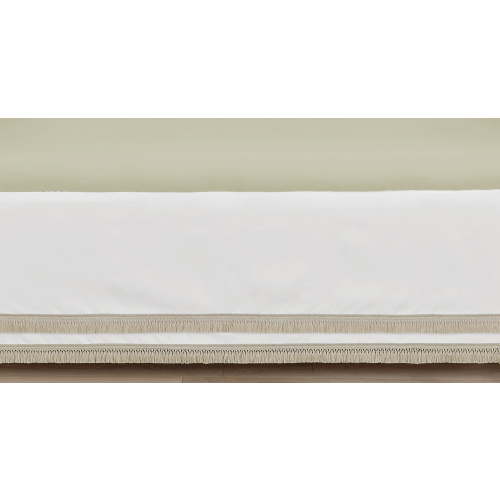 Dust Ruffle Crib Skirt -Color: Ivory and Sage Green