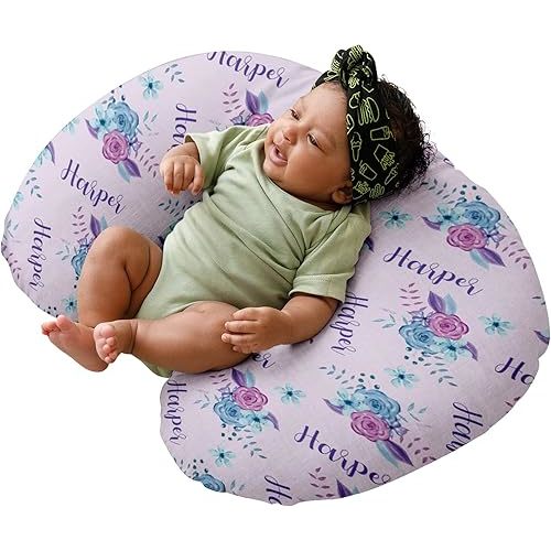 Baby Nursing Pillow Cover,Personalized Name Soft Nursing Covers,Breastfeeding Pillow Slipcover for Bottle Feeding,Gifts for Toddler Infant(23"x19"x5.5")(one Size)