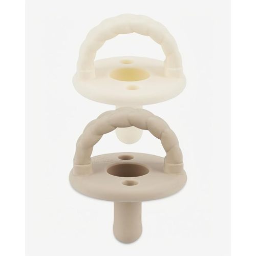 Itzy Ritzy Silicone Pacifiers for 6-18 Mos, Set of 2 (Buttercream & Toast)