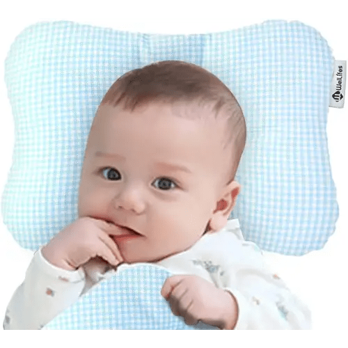 Soft Hypoallergenic Baby Head & Neck Support Organic Cotton Cover Machine Washable (Marble Grey)