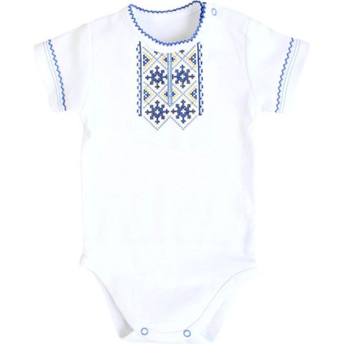 Ukrainian baby Vyshyvanka onesie short sleeve