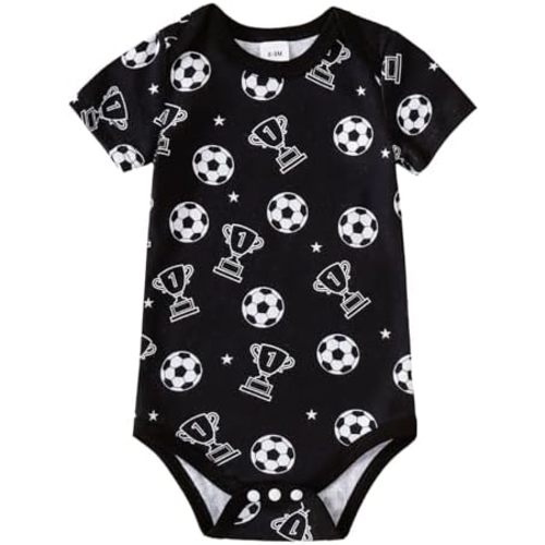 Chichoo Newborn Baby Football Baseball Soccer Sport Themed Jersey Outfit Infant Bodysuit Interlock 195 Gsm 0-24 Months