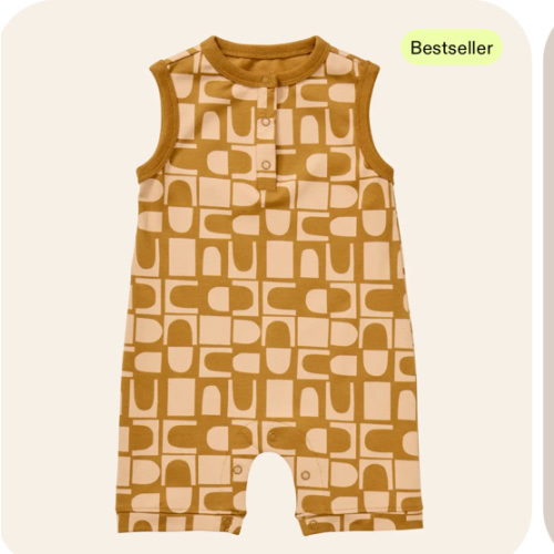 Printed Henley Romper – Young Days