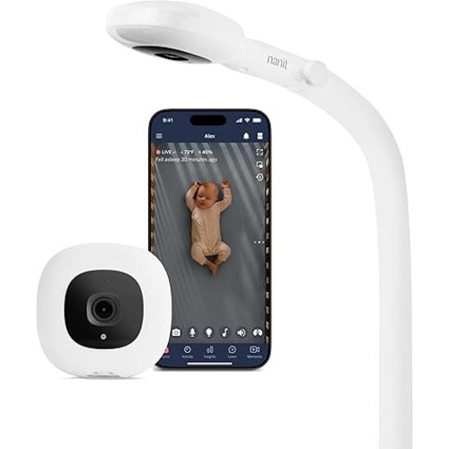 Nanit Pro Smart Baby Monitor - Camera & Floor Stand - 1080p Wi-Fi Video Camera, 2-Way Audio, See Your Baby from Anywhere, Sound/Motion/Cry Notifications, Night Vision