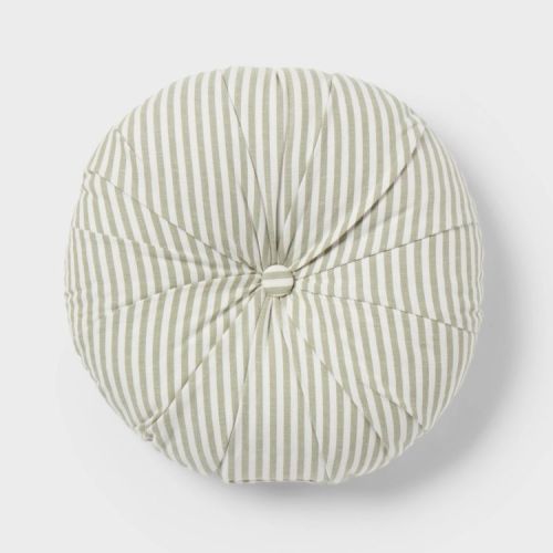 16"x16" Round Striped Decorative Throw Pillow Green for Dorm - Threshold™