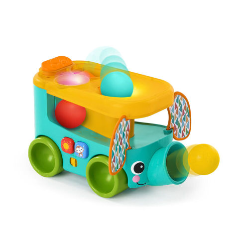 Bright Starts Pop & Roll Safari Bus Ball Play Toy with Lights & Sounds