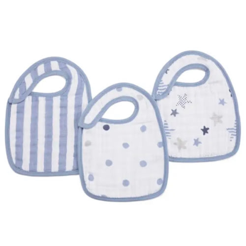 cotton muslin snap bibs 3 pack