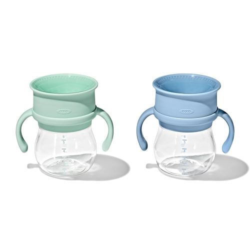 OXO Tot Transitions 360 Cup 6 oz. with Handles - Opal and Dusk - 2 pack