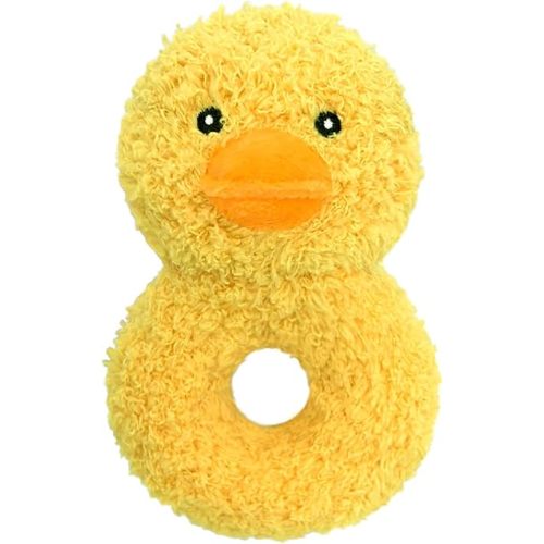 Baby Duck Soft Rattle Toy, Plush Duck Infant Shaker Rattle Easy-Grasp Stuffed Animal Toy, Gifts for Newborns Babies Toddlers Boys Girls, Yellow, 5.3 Inches