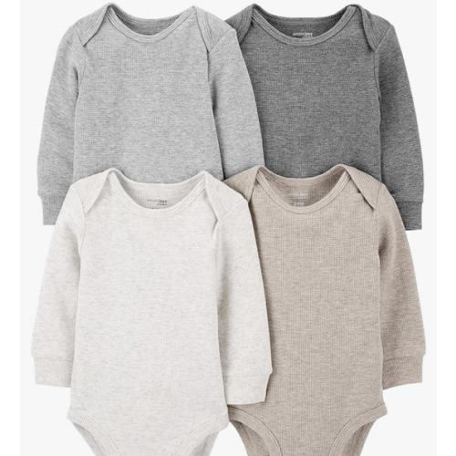 Simple Joys by Carter's Baby 4-pack Soft Thermal Long Sleeve Bodysuits