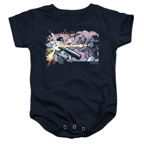Transformers 40th Anniversary Megatron vs Shockwave Unisex Infant Snap Suit for Baby, Navy, Medium