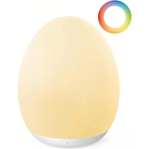JolyWell Night Light for Kids, Baby Egg Light with 7 Colors Changing Mode & Stepless Dimming, Nursery Night Lamp BPA Free,Rechargeable Egg Night Light for Breastfeeding 1h Timer & Touch Control